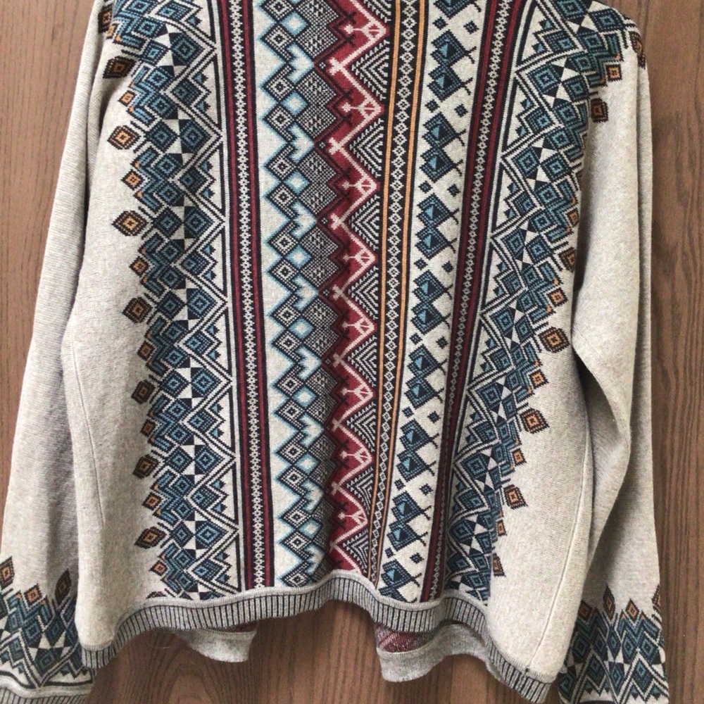 Peruvian Connection Gray And Multicolor Cardigan … - image 6